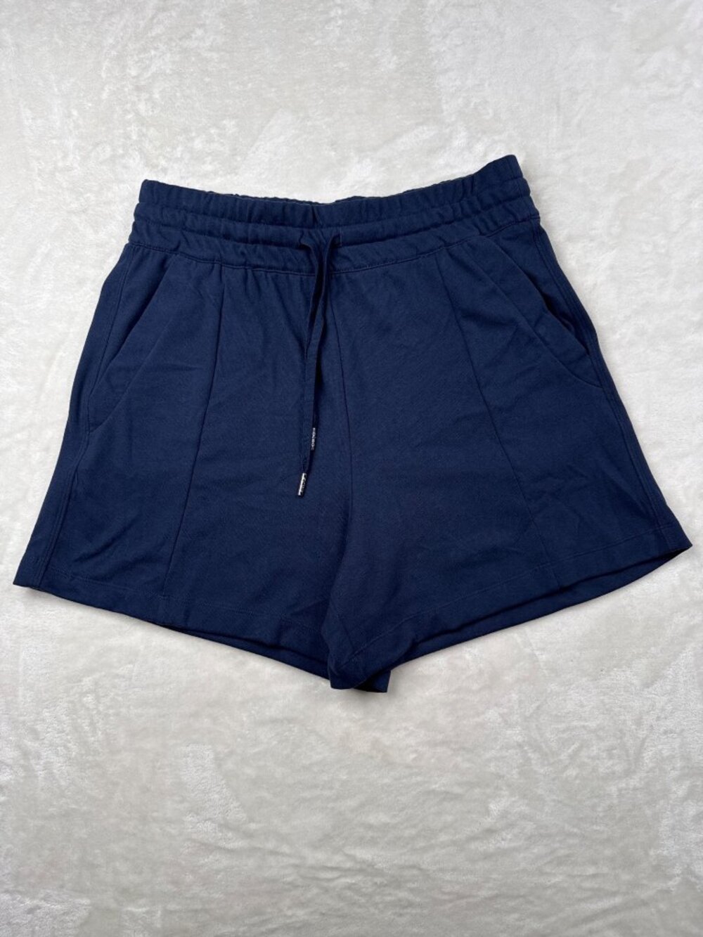 BCBG Womens Navy Blue Elastic Waist Shorts Size M Polyester Blend